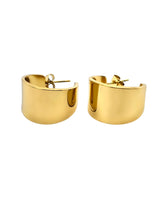 Breite Bold Creolen Ohrring Ohrstecker in gold aus wasserfestem 18k Edelstahl für Frauen von Lymaja Jewerly