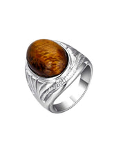 Celtic Tigeraugen Ring in silber aus 316L Edelstahl für Männer von Lymaja Jewelry