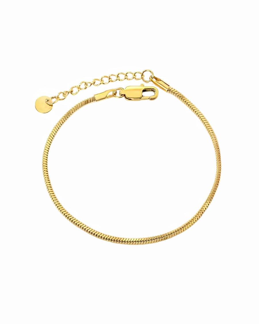 Classy Sleek Armkette in gold für Männer in Edelstahl 18k vergoldet 18cm bis 20cm verstellbar von Lymaja Jewelry