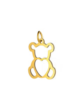Herz Bär Charm Anhänger in gold mit einem Herz für Halsketten aus 316L Edelstahl von Lymaja Jewerly