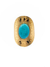 Lymaja Blue Orient GoldRing mit arabischen Ornament Muster