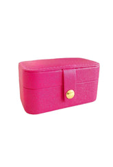 Mini Schmuckkästchen in Pink aus Pu-Leder und Samt für Ringe und Ohrringe oder Halsketten von Lymaja Jewelry