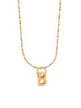 Crossover Initial Halskette aus Edelstahl in Gold mit Buchstaben-Anhänger