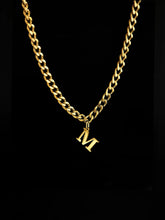 Goldene 5mm Panzerkette für Männer mit 10mm Buchstabenanhänger M