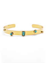 Maison Blue Armreif – 18k vergoldet mit türkisem Naturstein, verstellbar