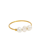 Marea Pearl Ring in Gold mit 3 großen Süßwasserperlen – LYMAJA