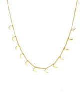 Moon Choker Halskette in Gold aus 18k vergoldetem 316L Edelstahl mit kleinen Mini Mond Anhängern