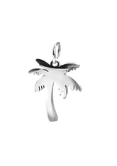 Silberner Palmen Anhänger aus Edelstahl – tropischer Charm für Damen