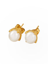 Goldene Perlen Ohrstecker aus 18k vergoldetem Edelstahl, wasserfest