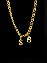 Goldene 5mm Panzerkette für Männer mit 10mm Buchstabenanhänger S und B