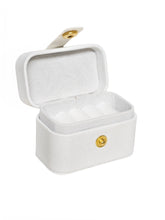 Kleine tragbare Ring Box Black aus weissem Pu Leder für Ringe von Lymaja Jewelry