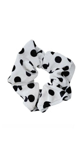 LYMAJA Scrunchie Ivory DOT – weißer Samt-Haargummi aus Polyester