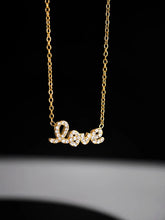 Filigrane Love-Halskette mit Zirkonsteinen in Gold – LYMAJA