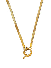 Goldene Snake Chain Halskette mit Charm-Ring-Verschluss