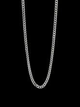 Schmale silberne Cuban Chain Halskette aus Edelstahl mit 3 mm Breite