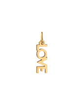 Love Stacked Charm mit vertikalem LOVE-Schriftzug aus vergoldetem Edelstahl