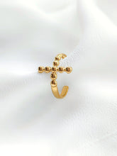 Kreuz Ring gold aus wasserfestem Edelstahl verstellbar für Frauen von Lymaja Jewelry