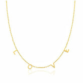 Love Halskette in gold aus Edelstahl mit kleinen Love Buchstaben Anhängern