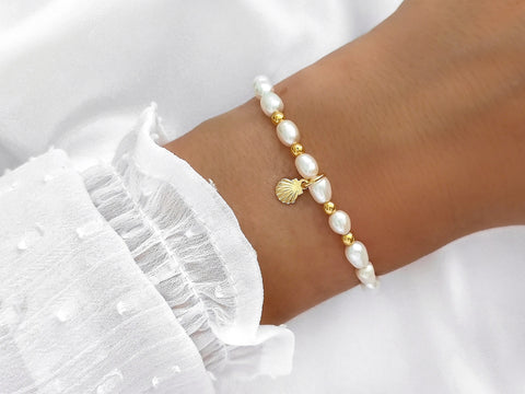 Bracelet perle d'eau douce sur ruban satin - vente bracelets femme