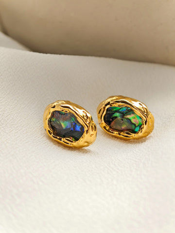 Abalone Muschel Ohrstecker in gold Lymaja