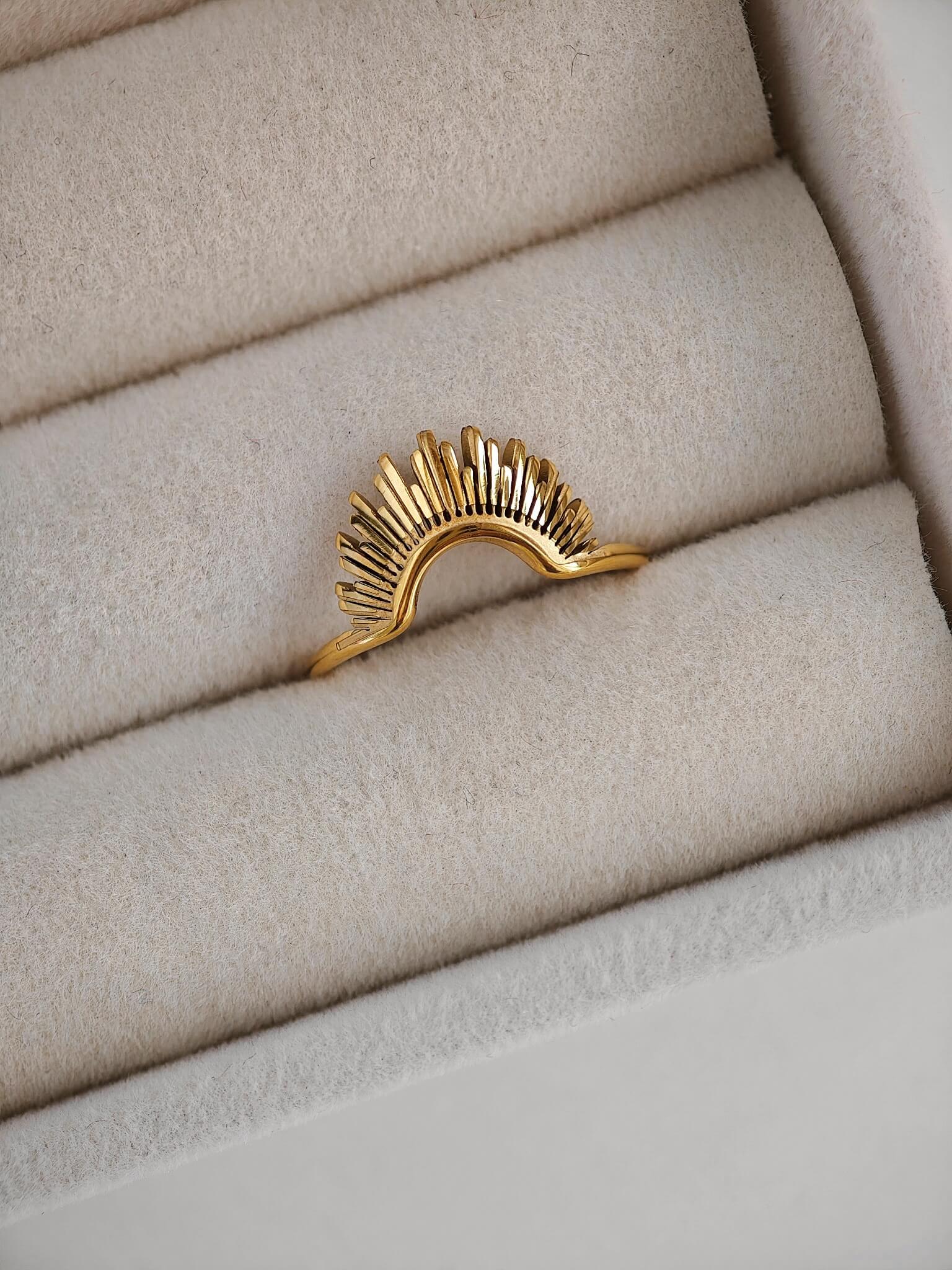 Ayla Sonnen Ring aus 18k vergoldeten Edelstahl von Lymaja Jewelry 