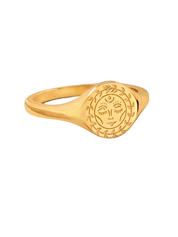 Aura Ring mit einer Sonne in gold von Lymaja