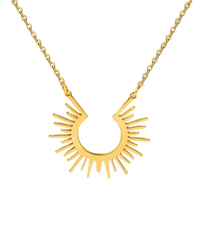 Ayla Sonnen Halskette – Halbsonnen-Anhänger aus 18k vergoldetem Edelstahl - LYMAJA
