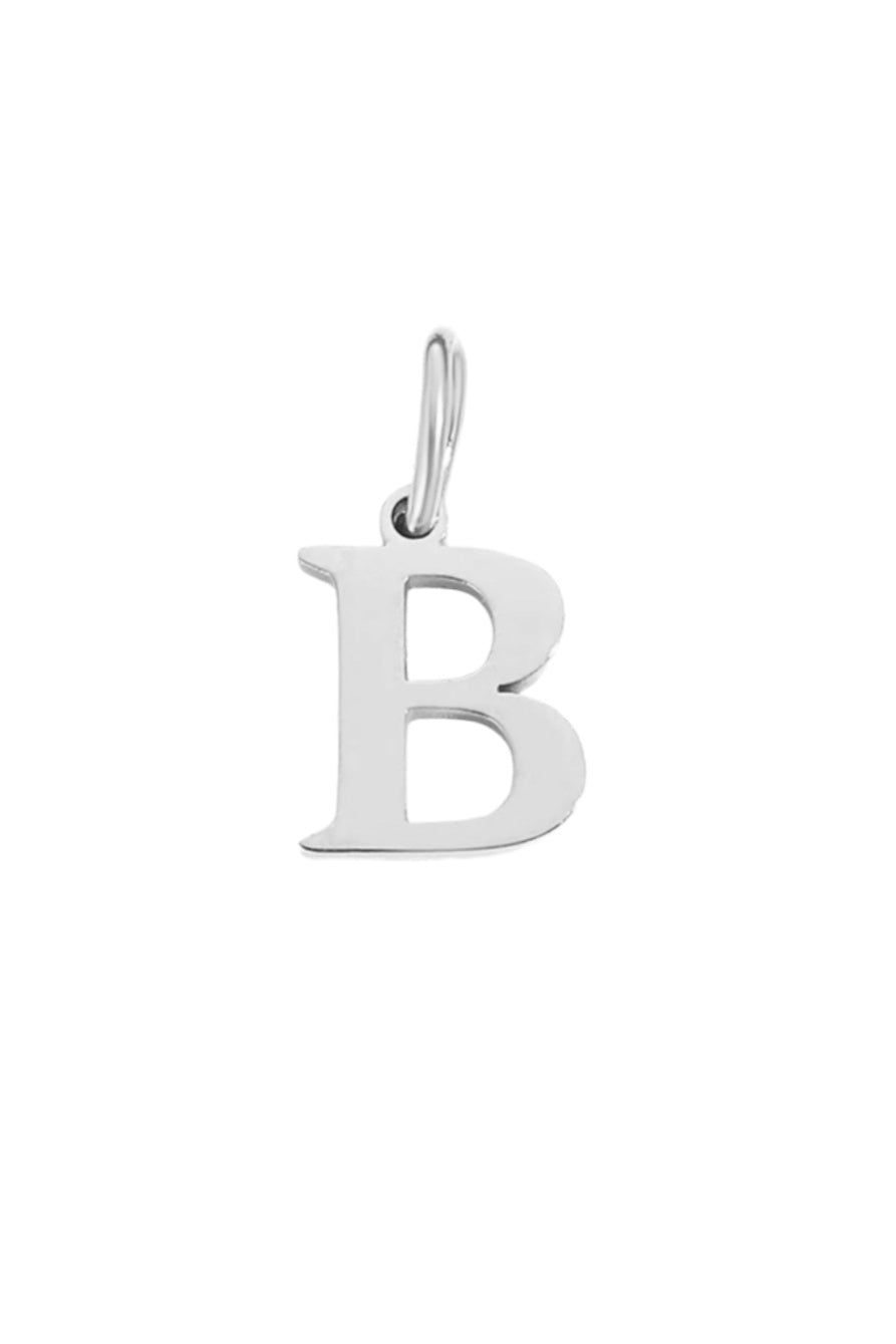 Buchstaben Charm Halsketten Anhaenger B in Silber aus Edelstahl von Lymaja Jewelry