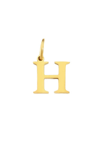 Buchstabe Charm Halsketten Anhaenger H in Gold von Lymaja