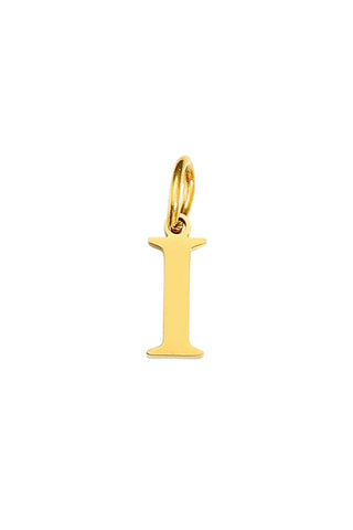 Buchstaben Charm I Halsketten Anhaenger in gold aus Edelstahl für Frauen von Lymaja Lymaja