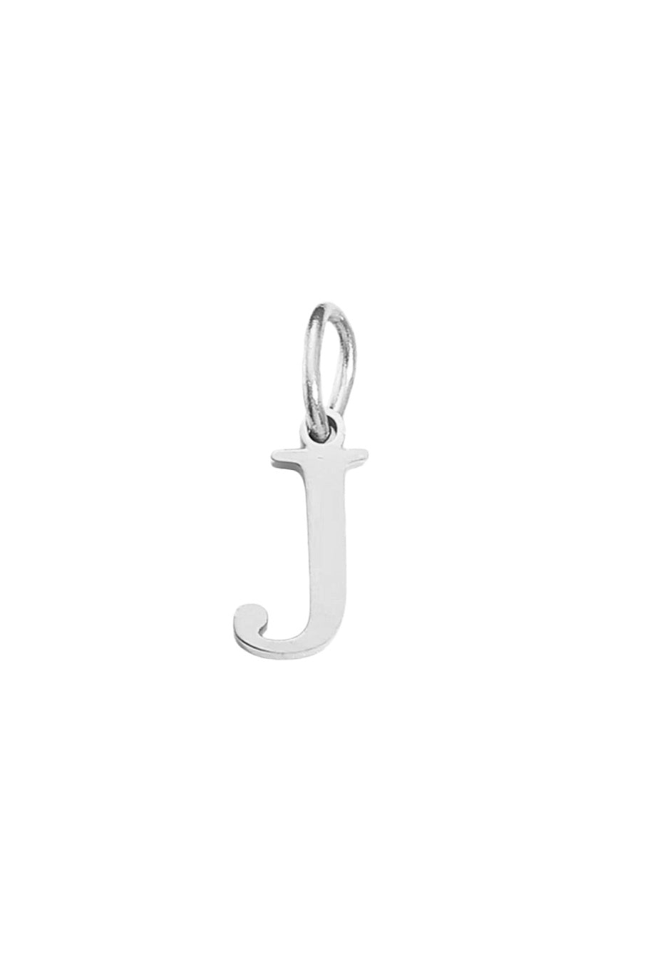 Buchstaben Charm Halsketten Anhaenger J in Silber aus Edelstahl von Lymaja Jewelry