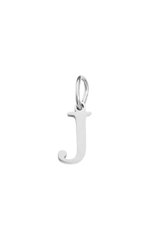 Buchstaben Charm Halsketten Anhaenger J in Silber aus Edelstahl von Lymaja Jewelry