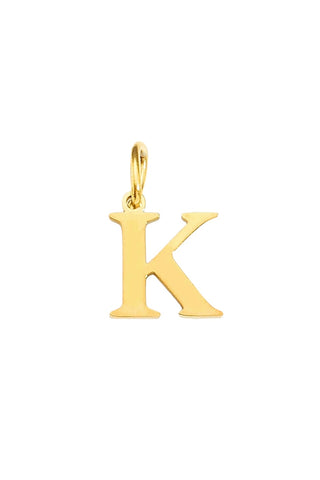 Buchstabe Charm Halsketten Anhaenger K in Gold von Lymaja