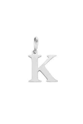 Buchstaben Charm K Halsketten Anhaenger in Silber aus Edelstahl von Lymaja Jewelry