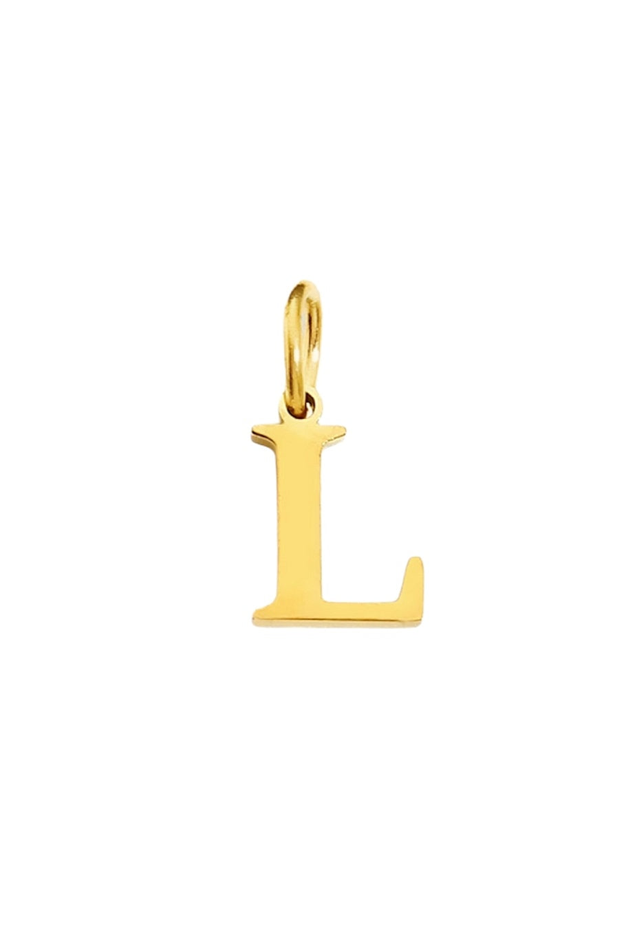 Buchstabe Charm Halsketten Anhaenger L in Gold von Lymaja