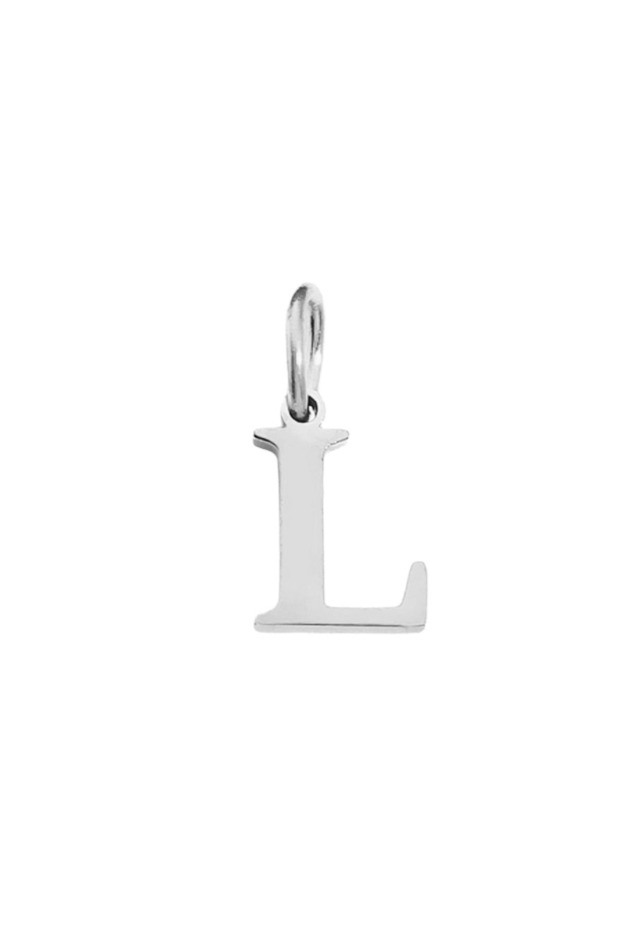 Buchstaben Charm Halsketten Anhaenger L in Silber aus Edelstahl von Lymaja Jewelry