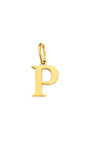 Buchstabe Charm Halsketten Anhaenger P in Gold von Lymaja