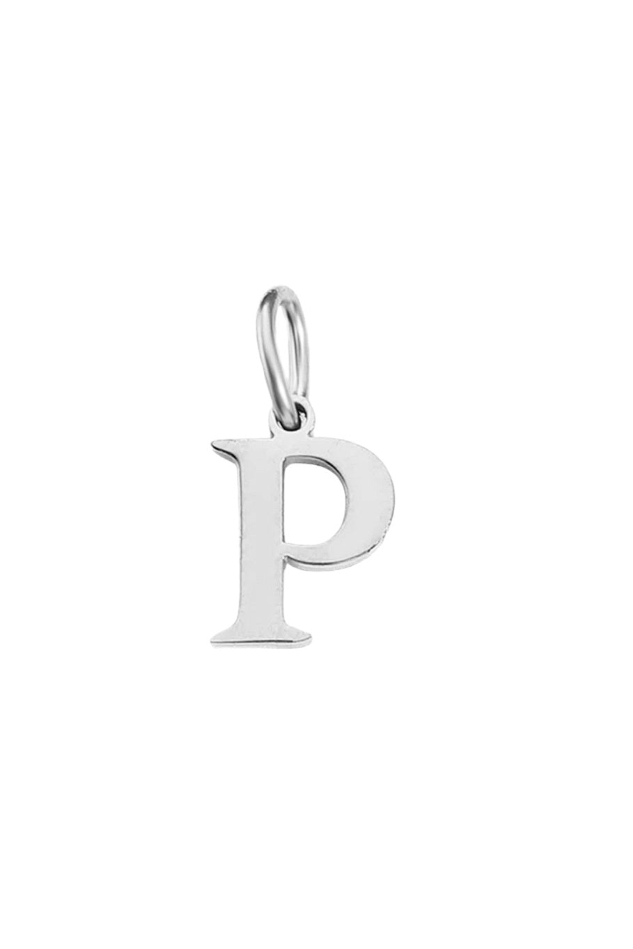 Buchstaben Charm Halsketten Anhaenger P in Silber aus Edelstahl von Lymaja Jewelry