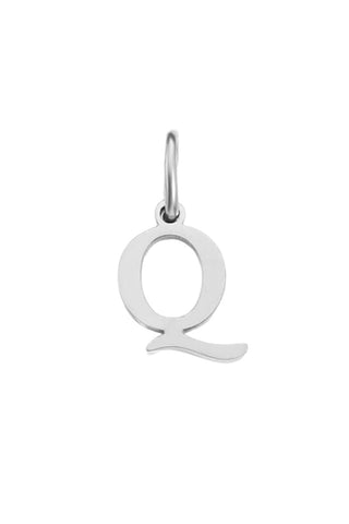 Buchstaben Charm Q Halsketten Anhaenger in Silber aus Edelstahl von Lymaja Jewelry