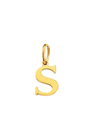 Buchstabe Charm Halsketten Anhaenger S in Gold von Lymaja