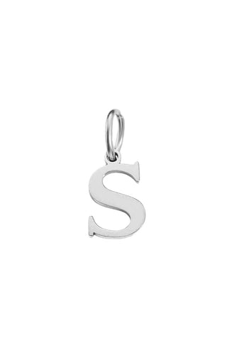 Buchstaben Charm S Halsketten Anhaenger in Silber aus Edelstahl von Lymaja Jewelry