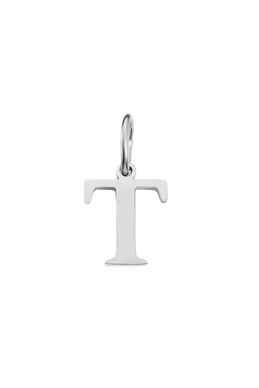 Buchstaben Charm Halsketten Anhaenger T in Silber aus Edelstahl von Lymaja Jewelry