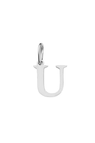 Buchstaben Charm U Halsketten Anhaenger in Silber aus Edelstahl von Lymaja Jewelry