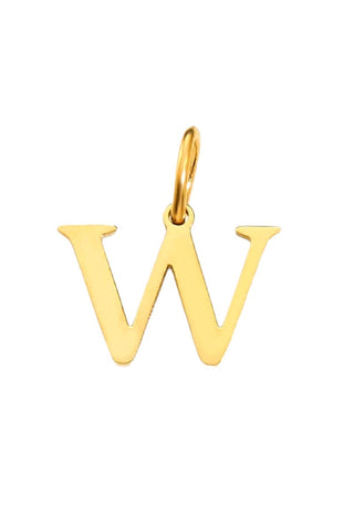 Buchstabe Charm Halsketten Anhaenger W in Gold von Lymaja