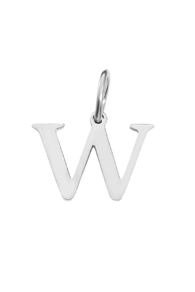 Buchstaben Charm Halsketten Anhaenger W in Silber aus Edelstahl von Lymaja Jewelry