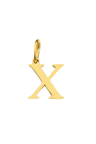 Buchstabe Charm Halsketten Anhaenger X in Gold von Lymaja