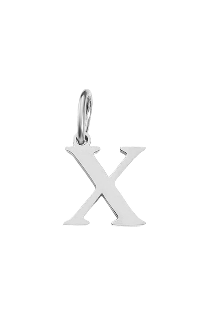 Buchstaben Charm Halsketten Anhaenger X in Silber aus Edelstahl von Lymaja Jewelry