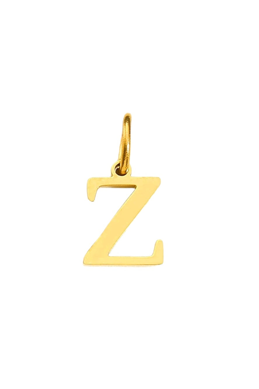 Buchstabe Charm Halsketten Anhaenger Z in Gold von Lymaja