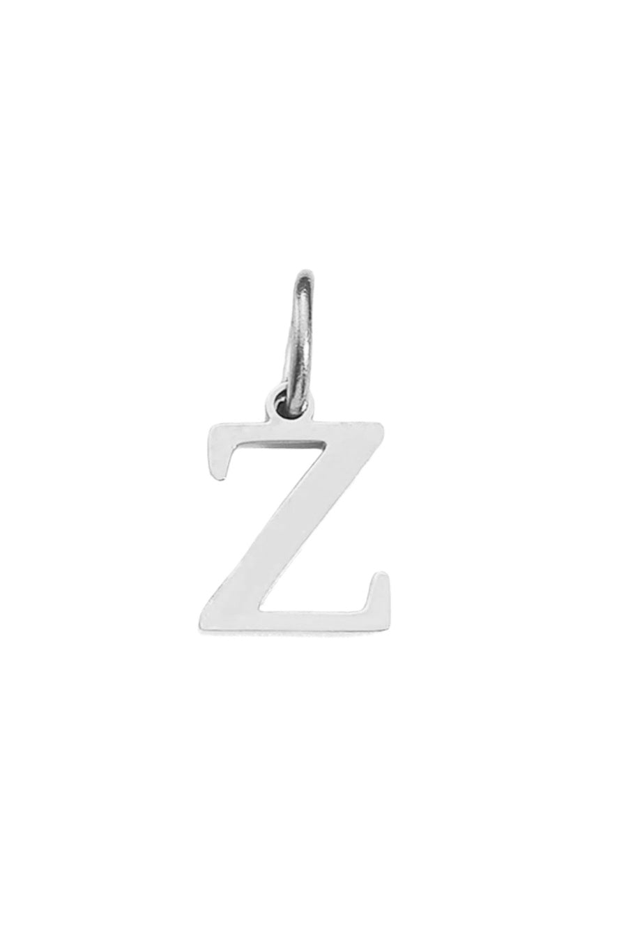 Buchstaben Charm Halsketten Anhaenger Z in Silber aus Edelstahl von Lymaja Jewelry