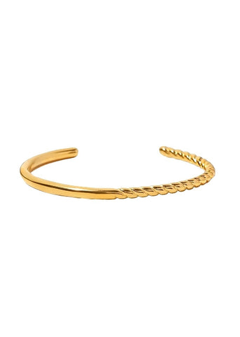 Classy Twist Gold Armreif gedreht und glänzend aus Edelstahl von Lymaja Jewerly 